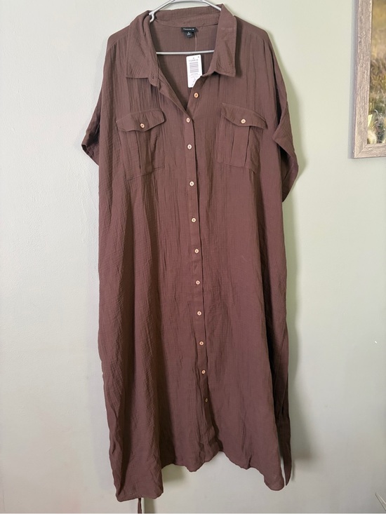 torrid Dresses & Skirts - Torrid Midi Double Pucker Gauze Shirt Dress NWT